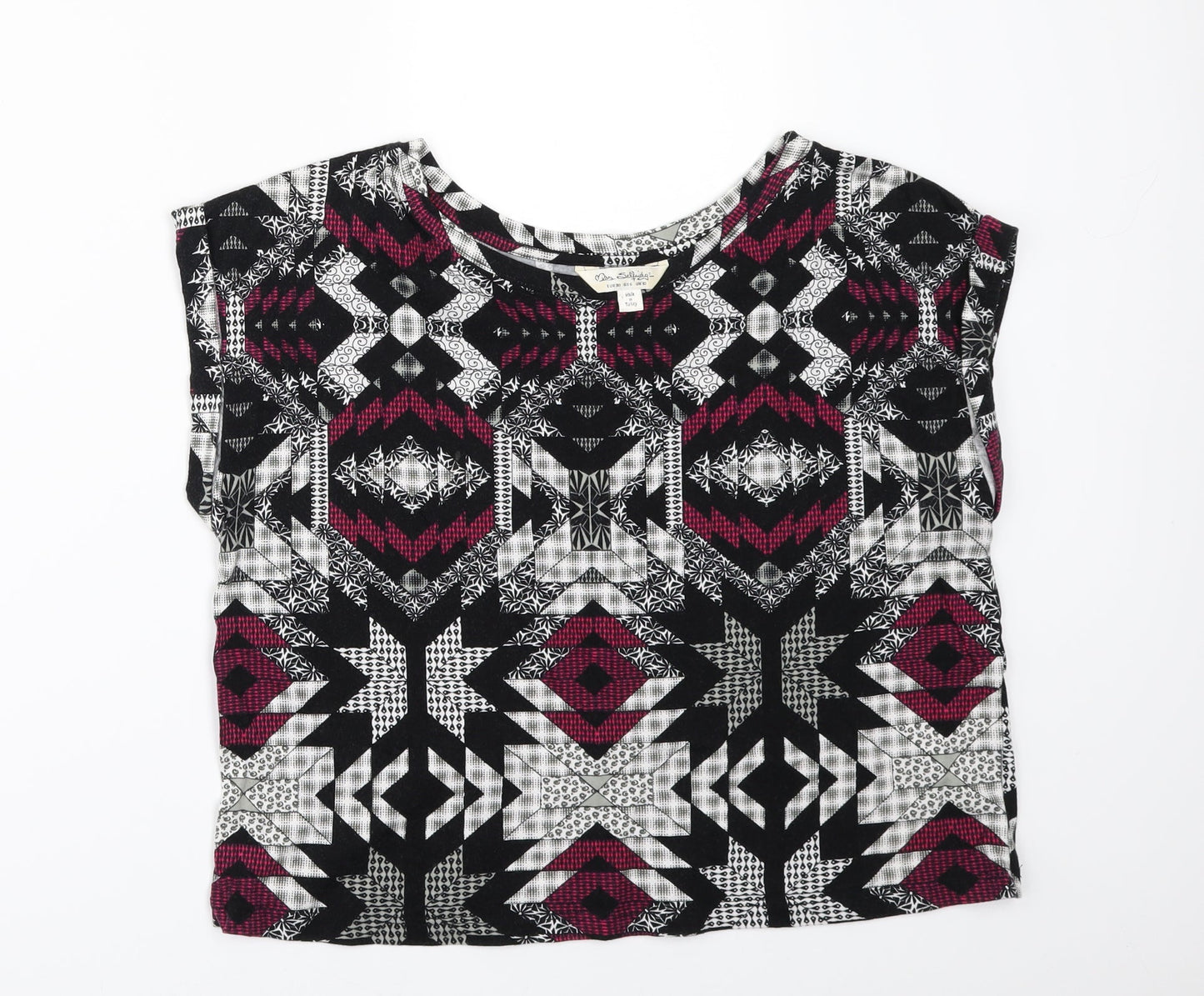 Womens UK Size 10 Miss Selfridge Black Basic T-Shirt