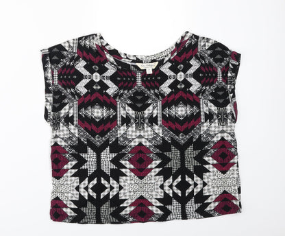 Womens UK Size 10 Miss Selfridge Black Basic T-Shirt