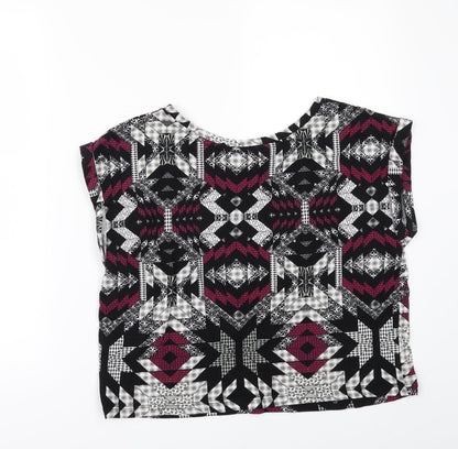 Womens UK Size 10 Miss Selfridge Black Basic T-Shirt