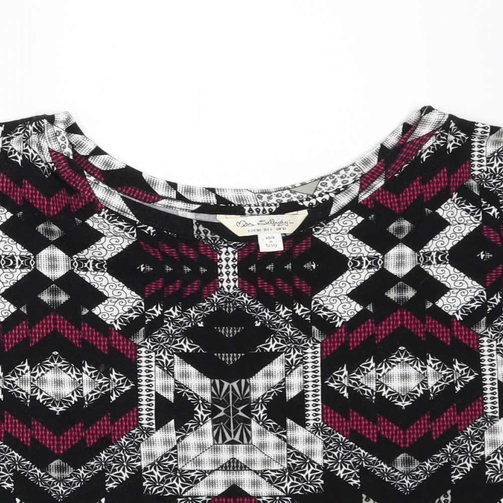Womens UK Size 10 Miss Selfridge Black Basic T-Shirt