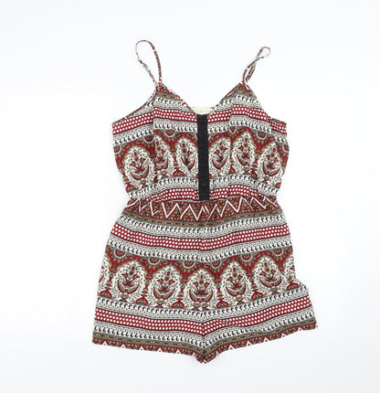 Staring at Stars Womens Multicoloured Floral  Playsuit One-Piece Size L