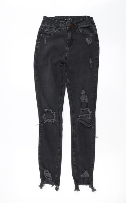 Select Womens Black  Denim Skinny Jeans Size 6 L27 in - distressed