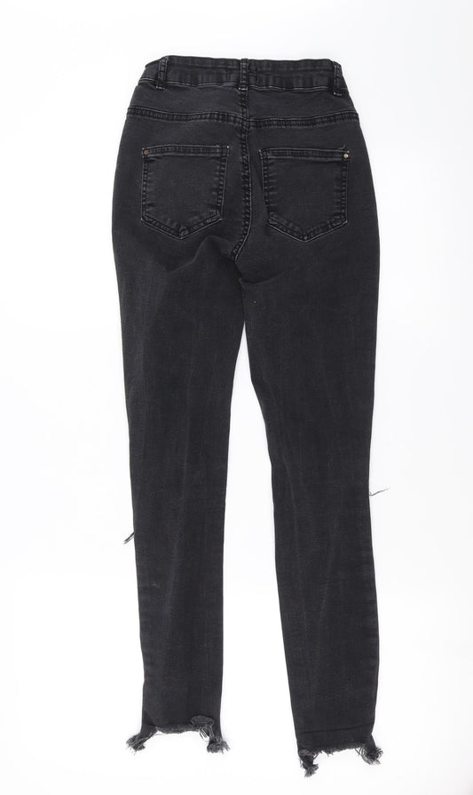 Select Womens Black  Denim Skinny Jeans Size 6 L27 in - distressed