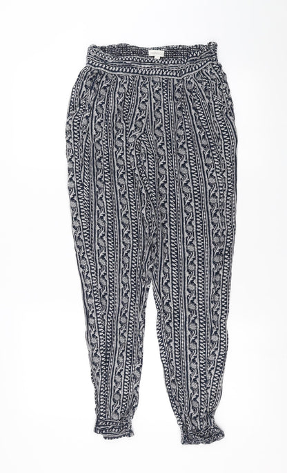 Monsoon Womens Blue Floral  Trousers  Size S L29 in