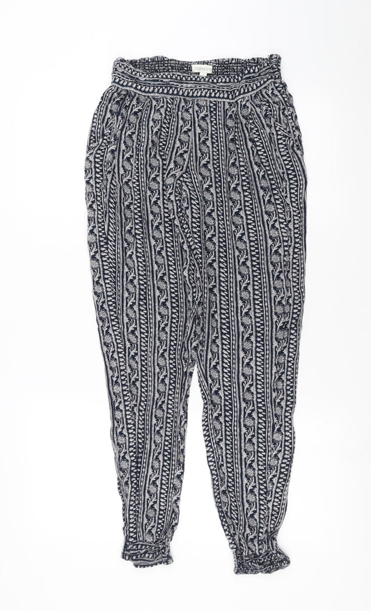 Monsoon Womens Blue Floral  Trousers  Size S L29 in