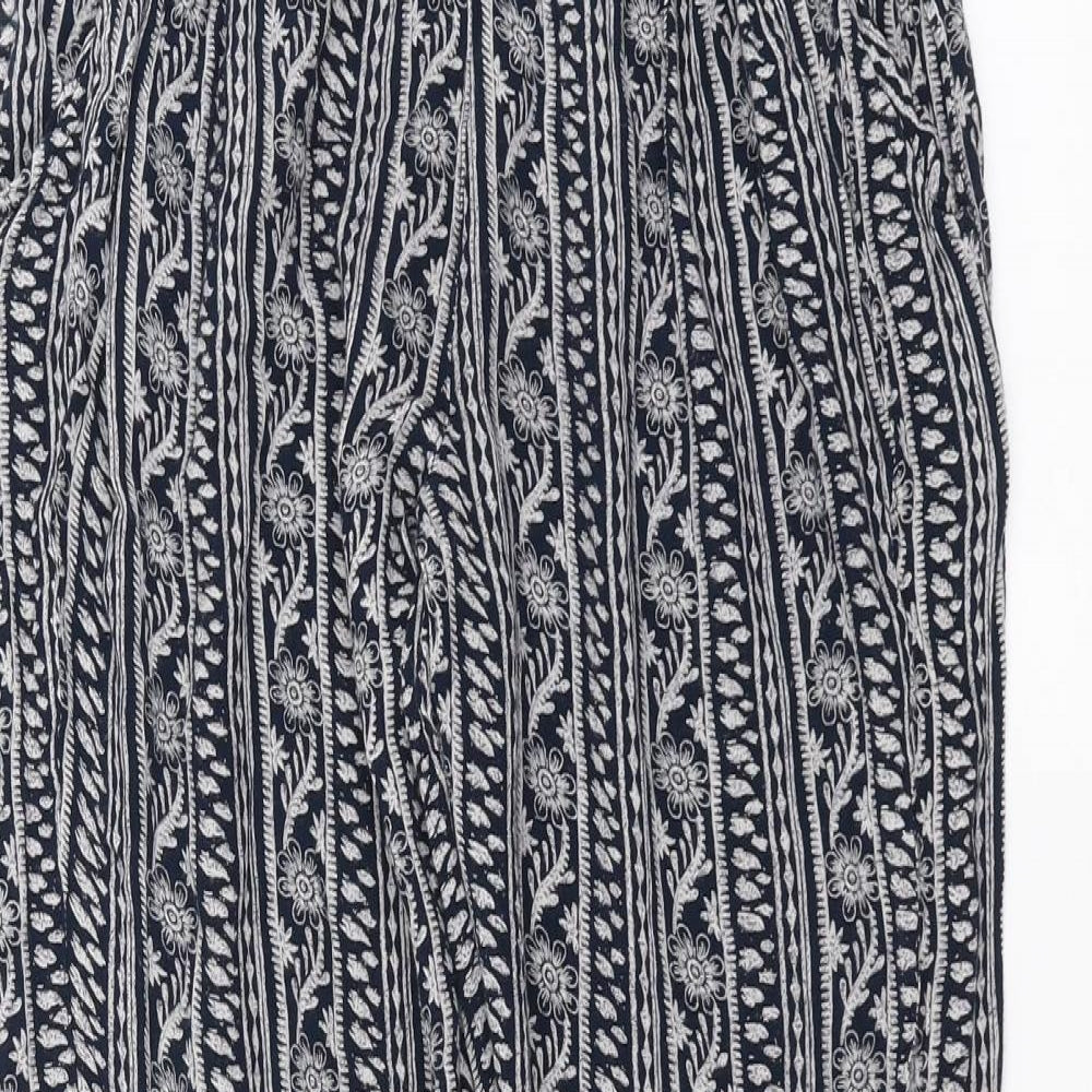 Monsoon Womens Blue Floral  Trousers  Size S L29 in