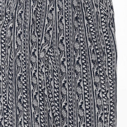 Monsoon Womens Blue Floral  Trousers  Size S L29 in