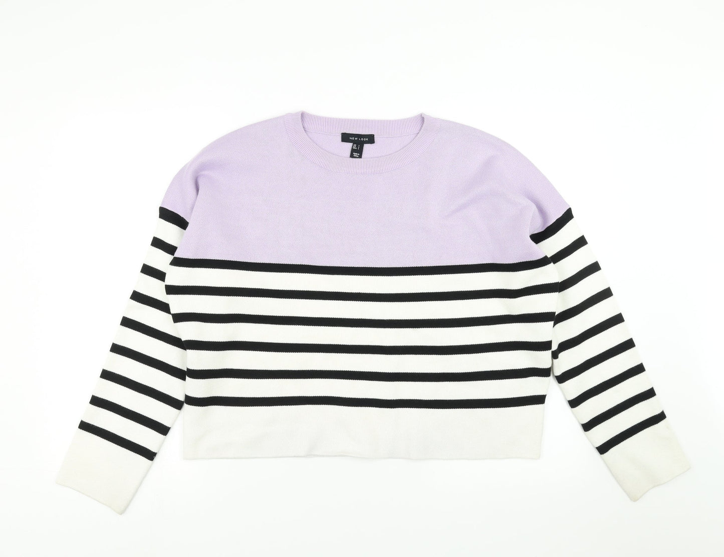 New Look Womens Purple Striped  Pullover Jumper Size L