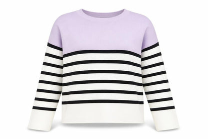 New Look Womens Purple Striped  Pullover Jumper Size L