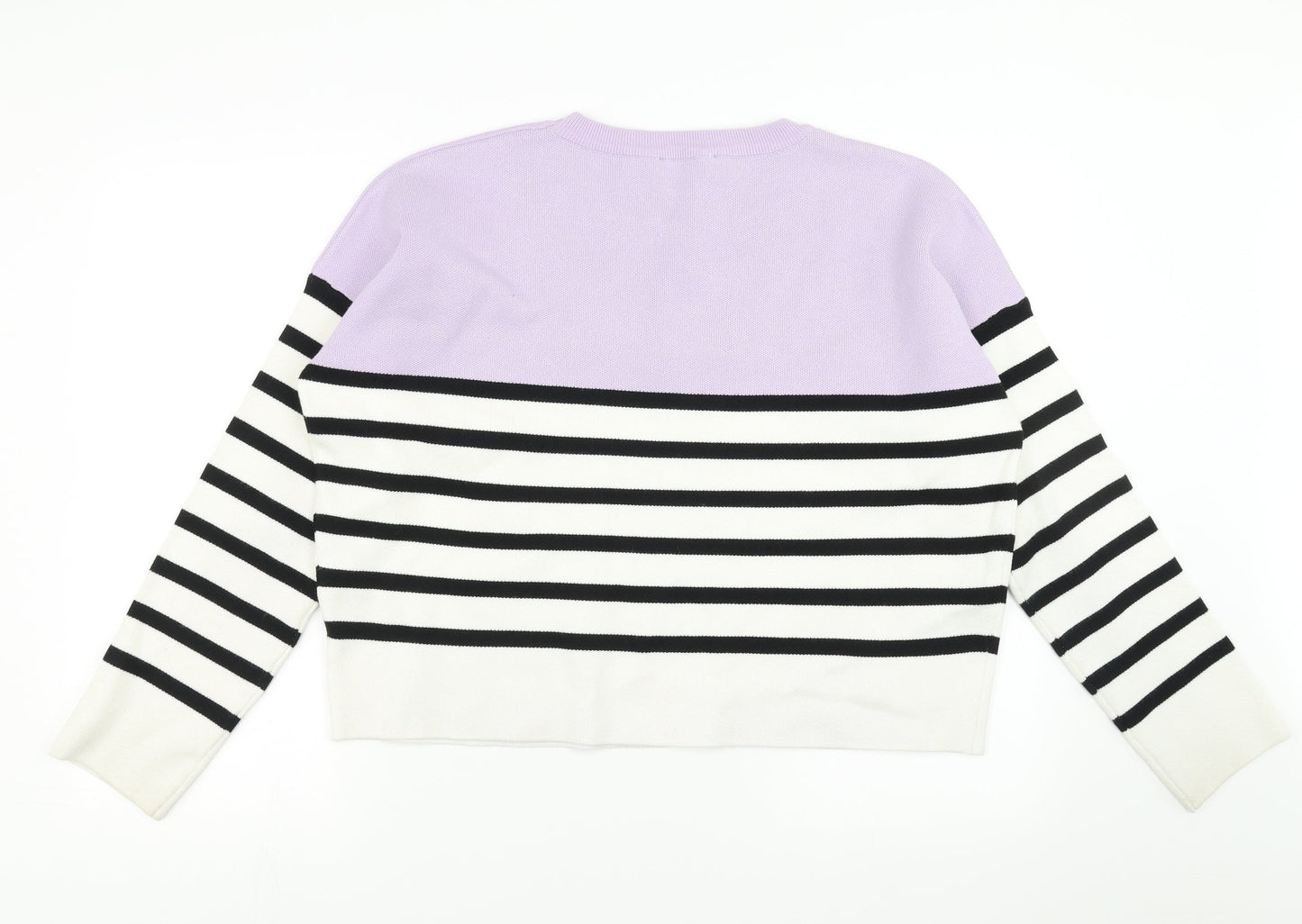 New Look Womens Purple Striped  Pullover Jumper Size L