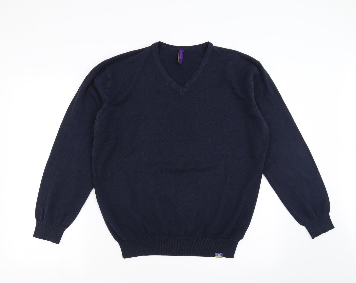 Henbury Mens Blue   Pullover Jumper Size L