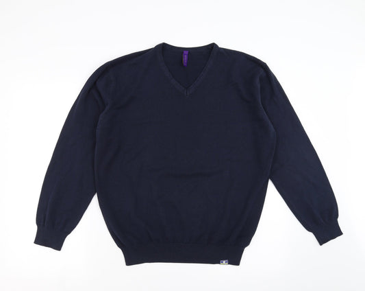 Henbury Mens Blue   Pullover Jumper Size L