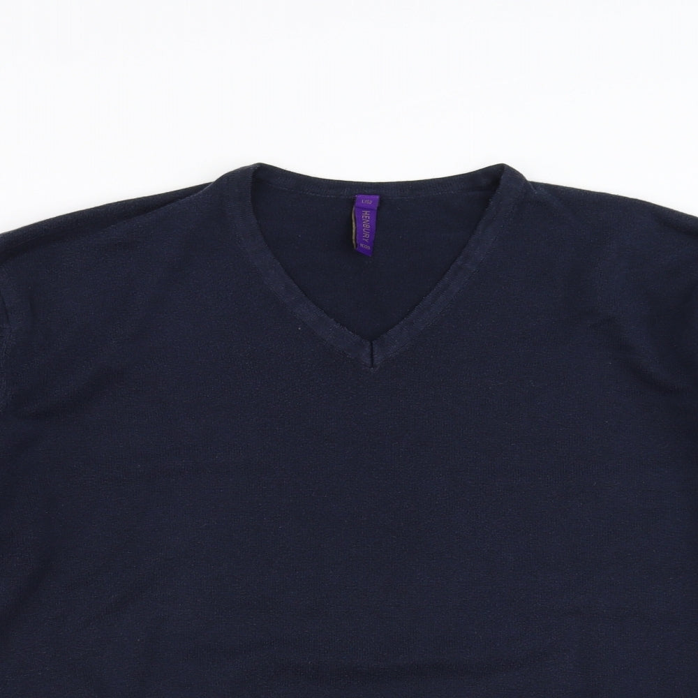 Henbury Mens Blue   Pullover Jumper Size L