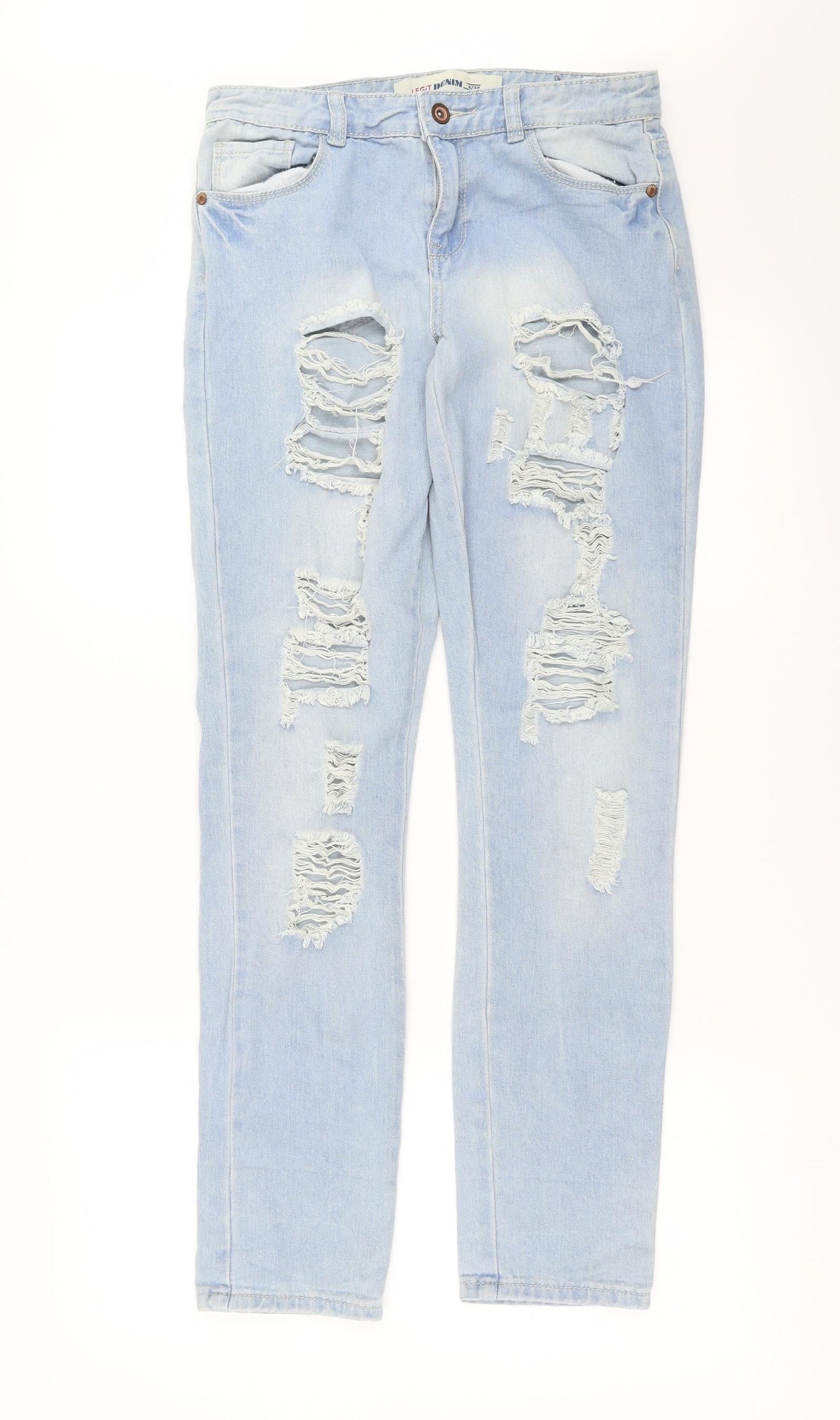legit denim Womens Blue  Denim Straight Jeans Size 6 L30 in - distressed