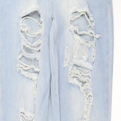 legit denim Womens Blue  Denim Straight Jeans Size 6 L30 in - distressed