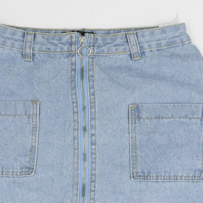 PRETTYLITTLETHING Womens Blue  Denim Mini Skirt Size 6