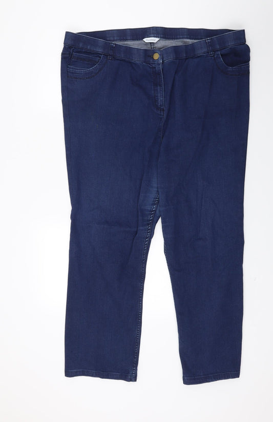 Classic Womens Blue  Denim Capri Jeans Size 40 in L23 in