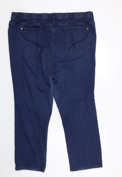 Classic Womens Blue  Denim Capri Jeans Size 40 in L23 in
