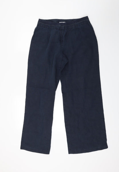 Womens UK Size 14 Marks and Spencer Regular Fit  Blue Trousers