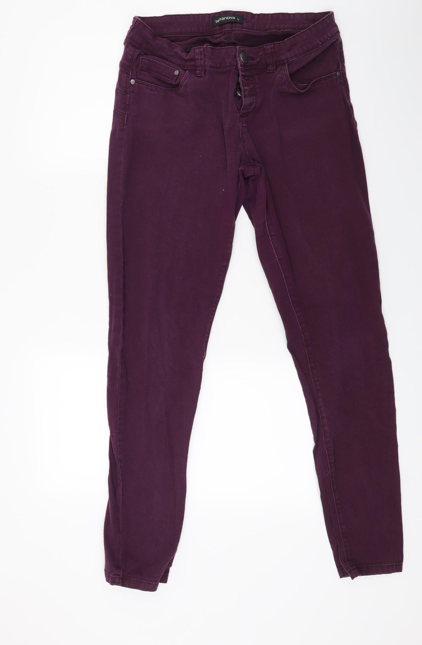 Womens UK Size L Terranova Regular Fit Skinny Purple Jeans