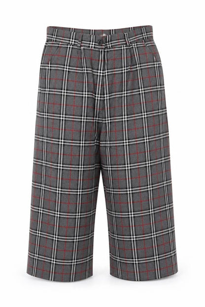 Cht Womens Grey Check  Cropped Trousers Size S