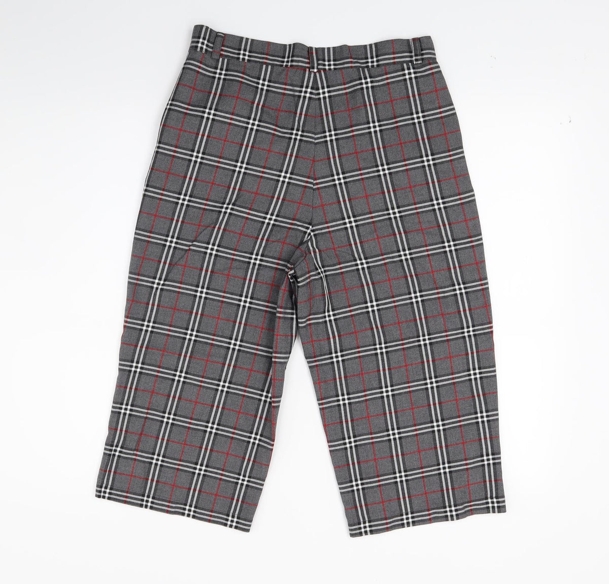 Cht Womens Grey Check  Cropped Trousers Size S