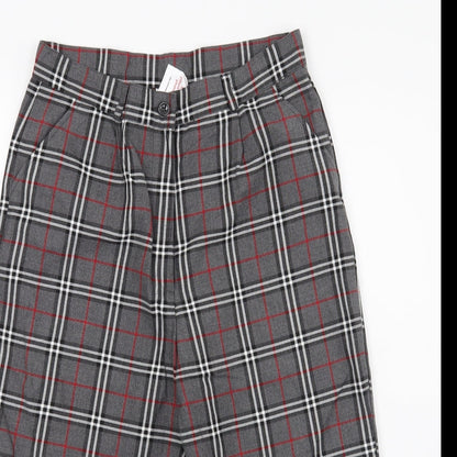 Cht Womens Grey Check  Cropped Trousers Size S