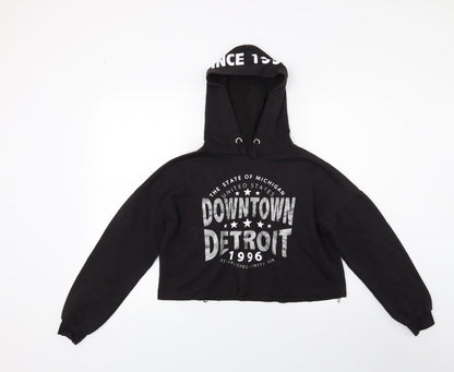 New Look Girls Black   Pullover Hoodie Size 12-13 Years  - Detroit USA