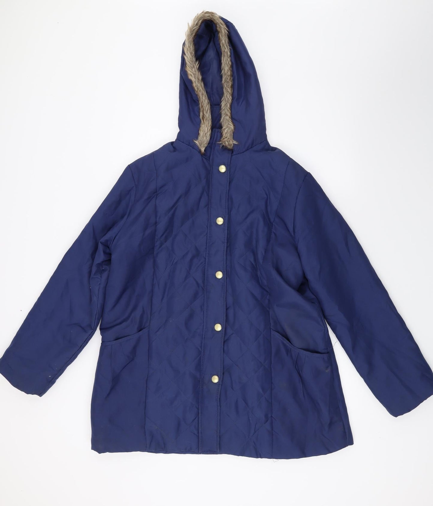 Womens UK Size M Anne De Lancay Blue Parka Coat