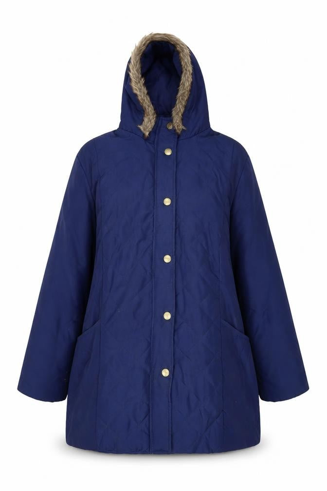 Womens UK Size M Anne De Lancay Blue Parka Coat