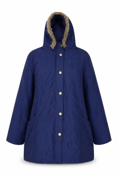 Womens UK Size M Anne De Lancay Blue Parka Coat