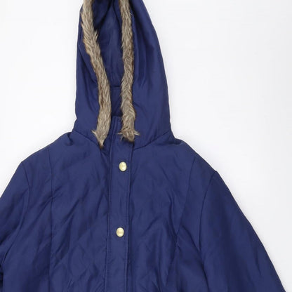 Womens UK Size M Anne De Lancay Blue Parka Coat