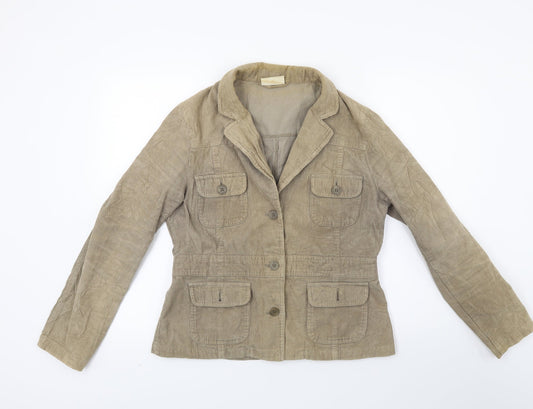 Papaya Womens Brown  Corduroy Jacket Coat Size 14