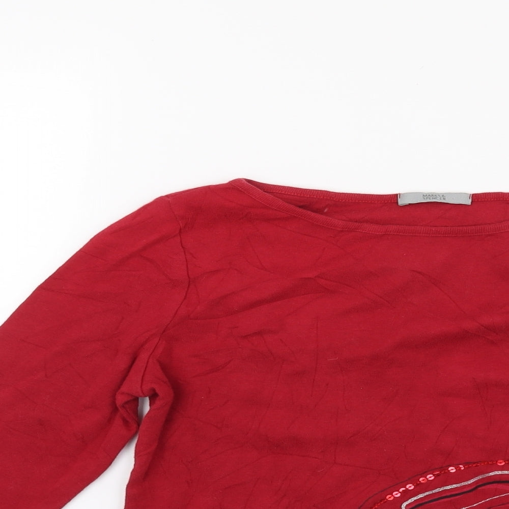 Marks & Spencer Womens Red   Pullover Jumper Size 12