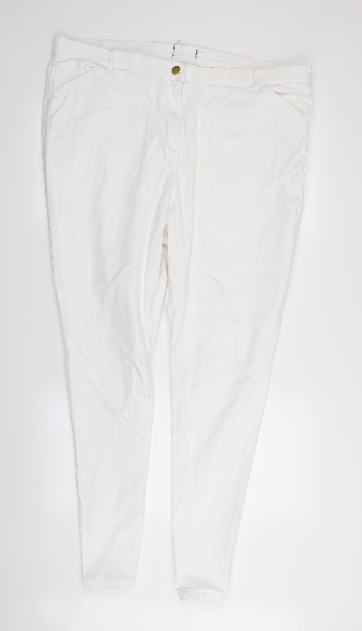 Womens UK Size 40 in Preworn Regular Fit Skinny White Jeans