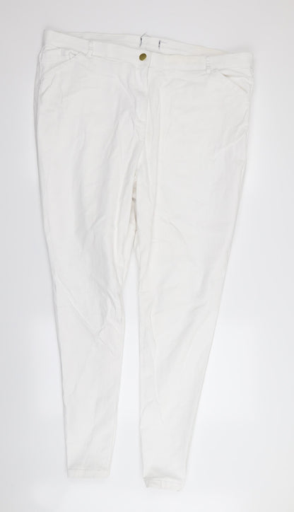 Womens UK Size 40 in Preworn Regular Fit Skinny White Jeans