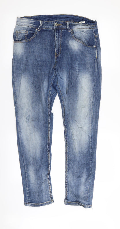 Mens UK Size S Preworn Regular Fit Skinny Blue Jeans