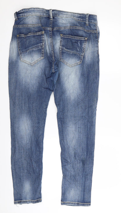 Mens UK Size S Preworn Regular Fit Skinny Blue Jeans