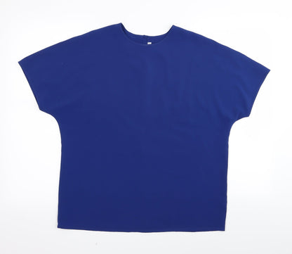 Womens UK Size 12 Preworn Blue Basic T-Shirt