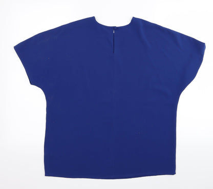 Womens UK Size 12 Preworn Blue Basic T-Shirt