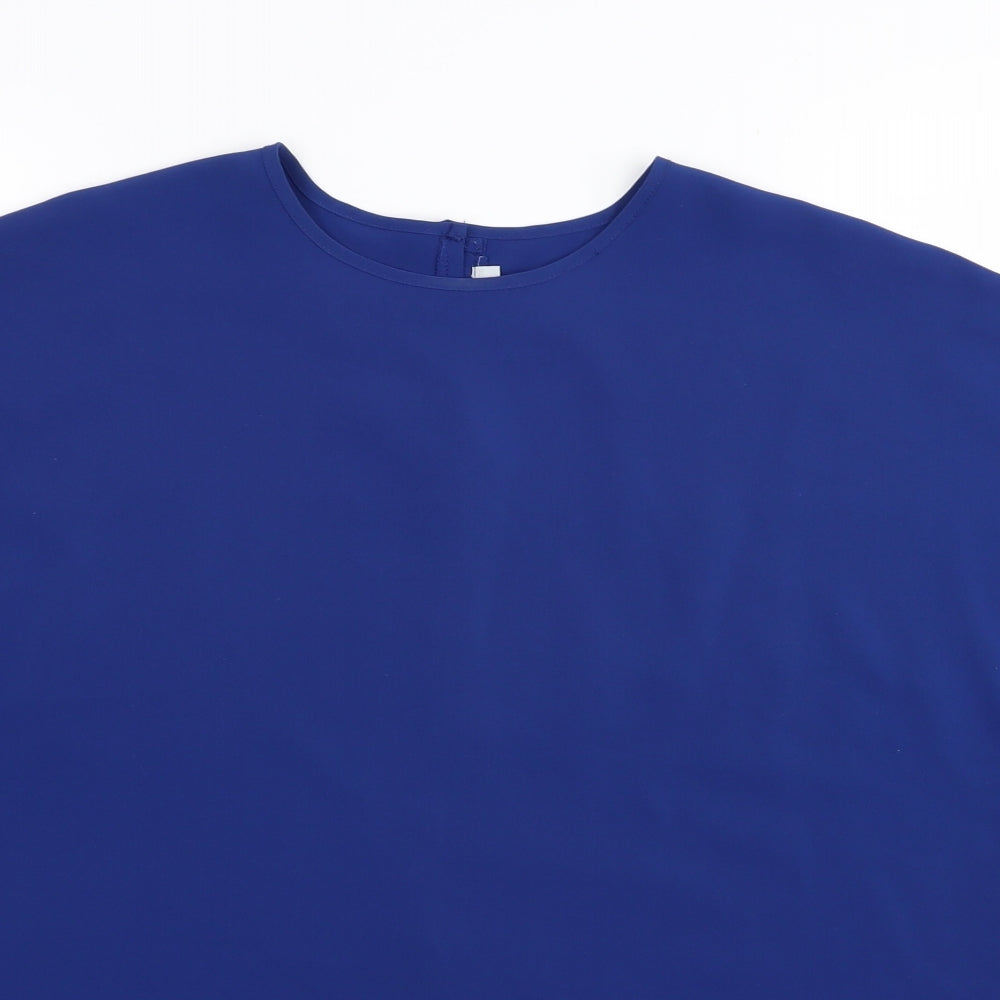 Womens UK Size 12 Preworn Blue Basic T-Shirt