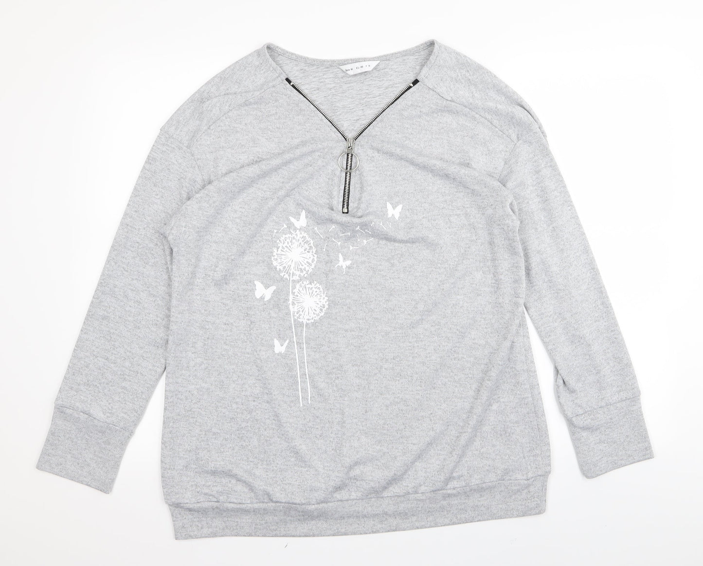 Womens UK Size M Preworn Grey Basic T-Shirt