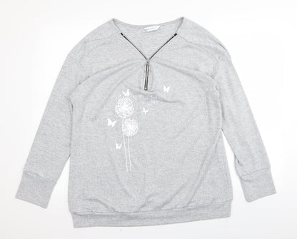 Womens UK Size M Preworn Grey Basic T-Shirt