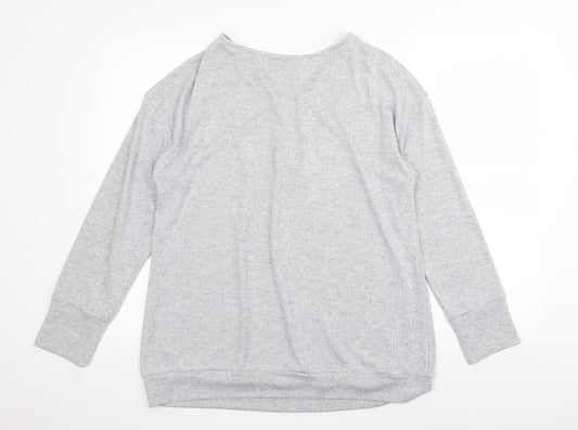 Womens UK Size M Preworn Grey Basic T-Shirt