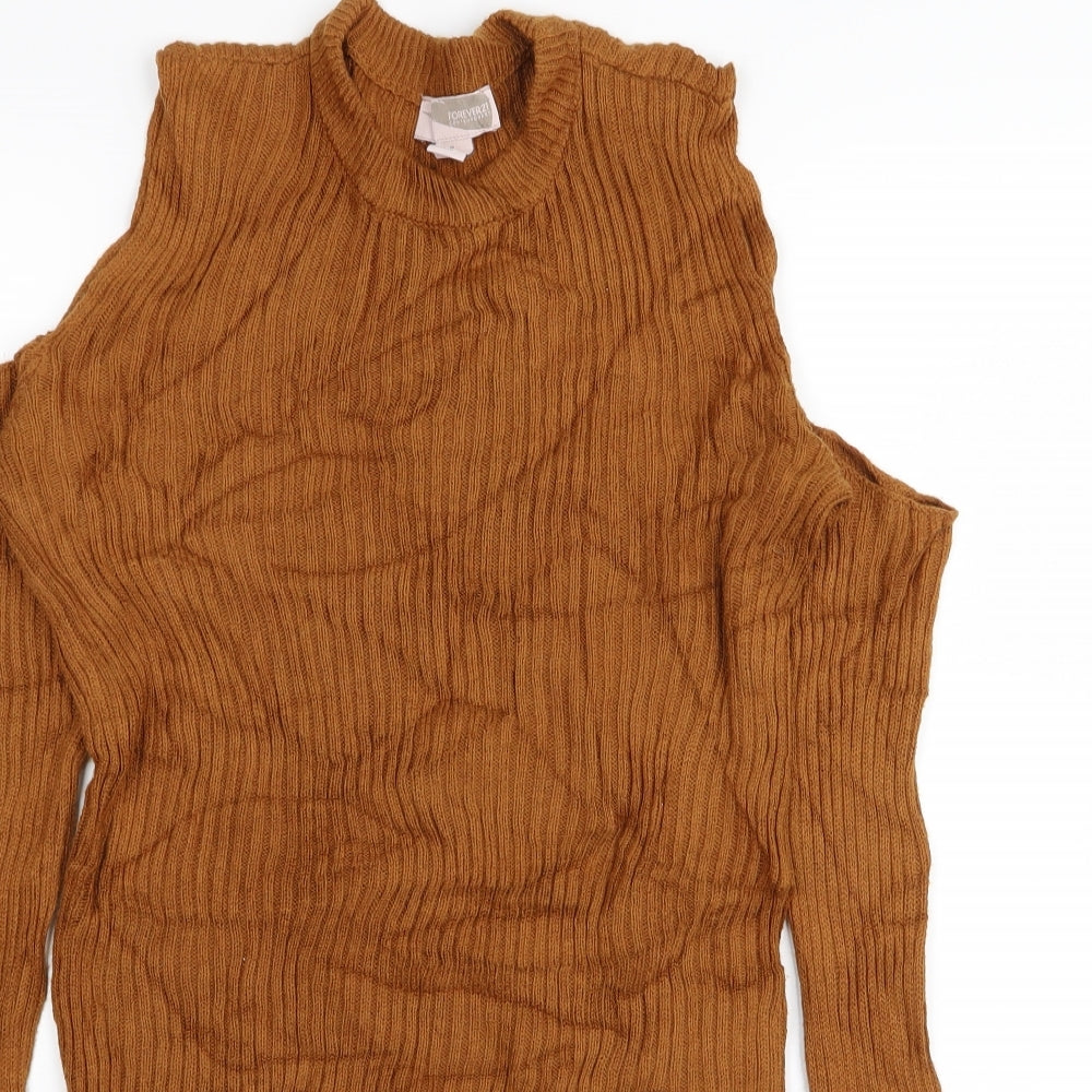 forever21 Womens Brown   Pullover Jumper Size M