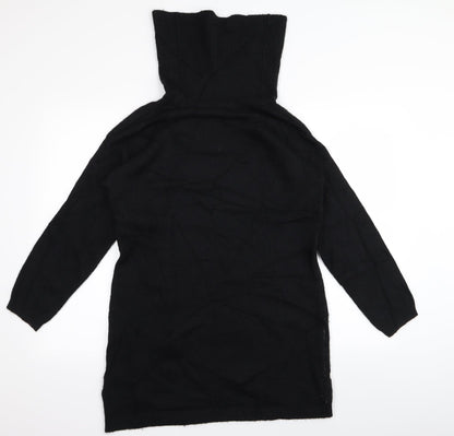 M&S Womens Black Floral  Jumper Dress