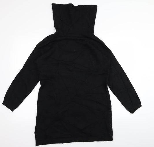 M&S Womens Black Floral  Jumper Dress