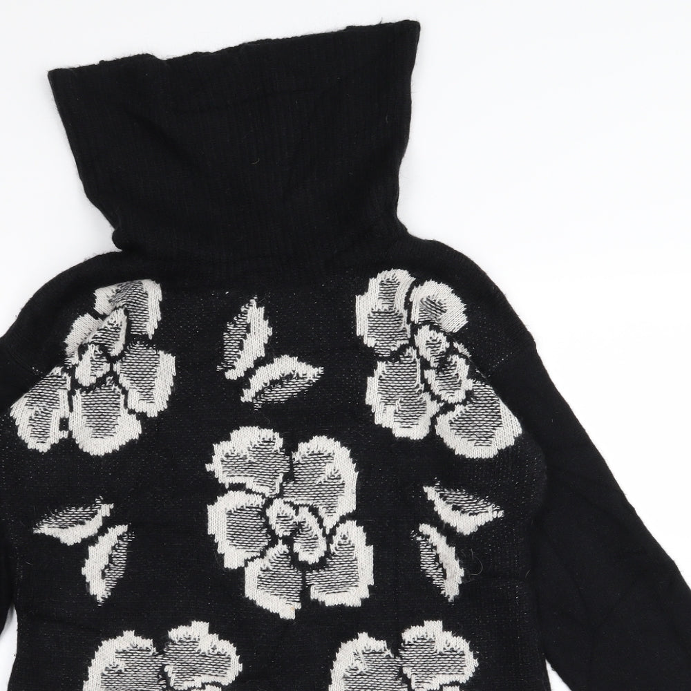 M&S Womens Black Floral  Jumper Dress