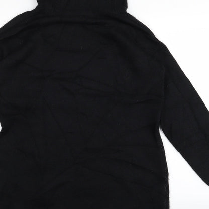 M&S Womens Black Floral  Jumper Dress