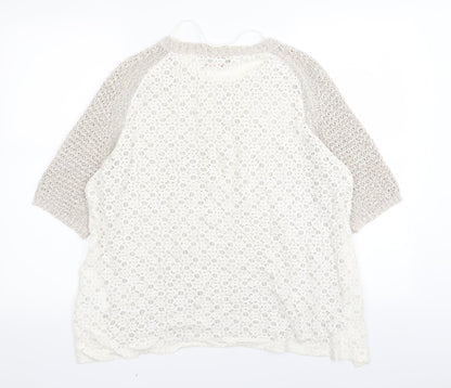 Quiz Womens Beige   Pullover Jumper Size 14